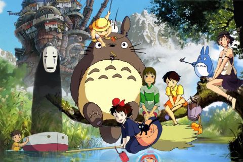 A variety of characters from Studio Ghibli movies