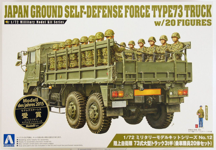 Box art of Type 73 Japanese ground defense personnel carrier, with 20 included soldiers. 