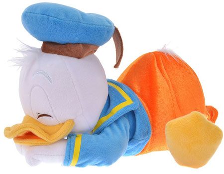 A cute, Halloween plush of baby Donald Duck sleeping.