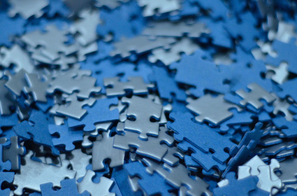 blue jigsaw puzzle pieces