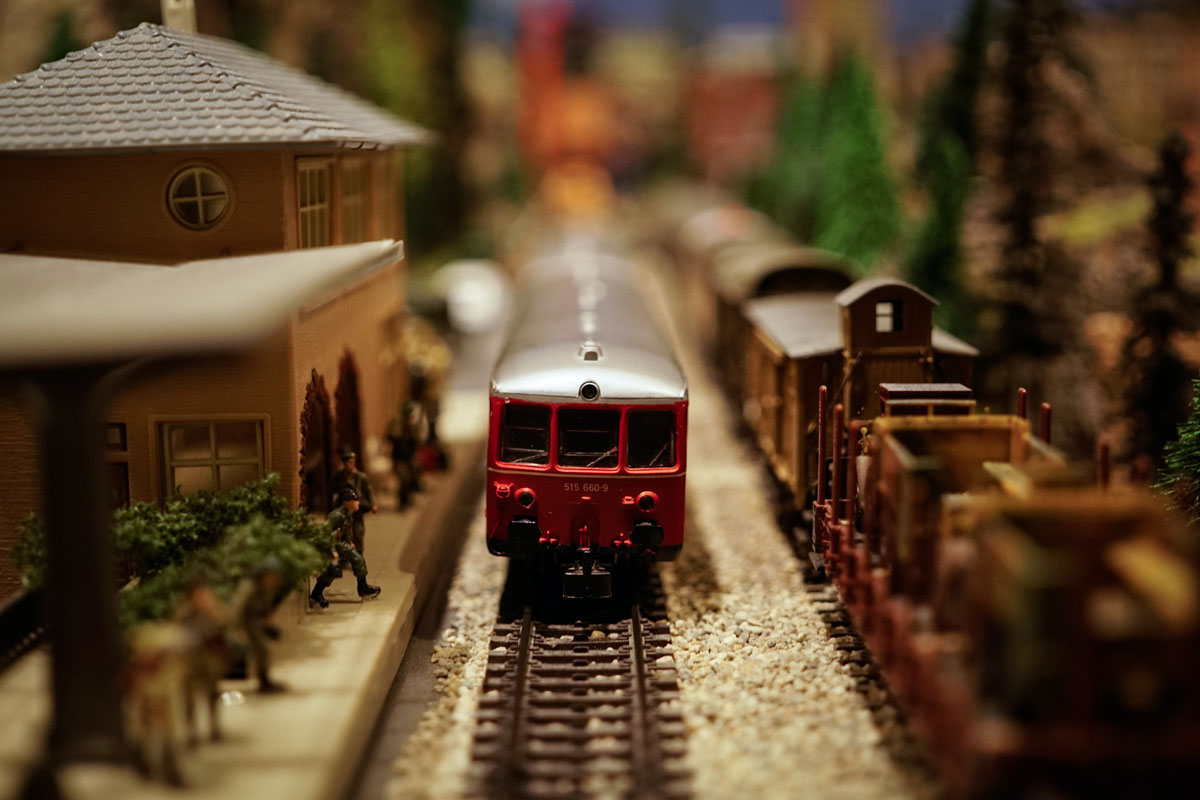 miniature model train set