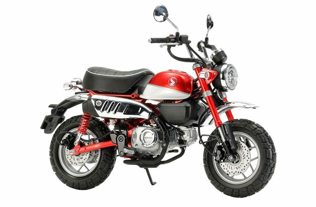 Bright red motorcycle plastic model for beginners