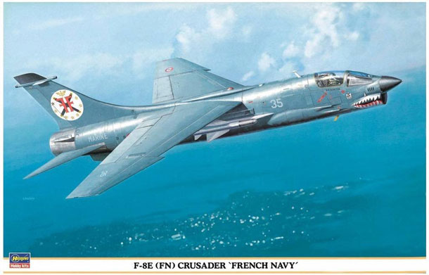 French Navy Crusader plastic model plane kit
