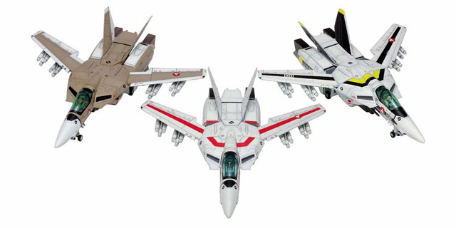 Three, white fighter jet plastic models for beginners