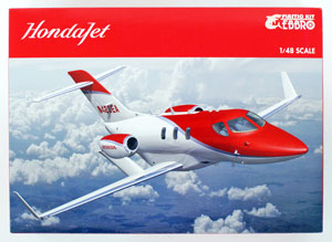 The packahing for a HondaJet model airplane kit