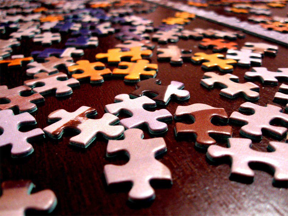 Puzzle pieces as fine motor skill toys