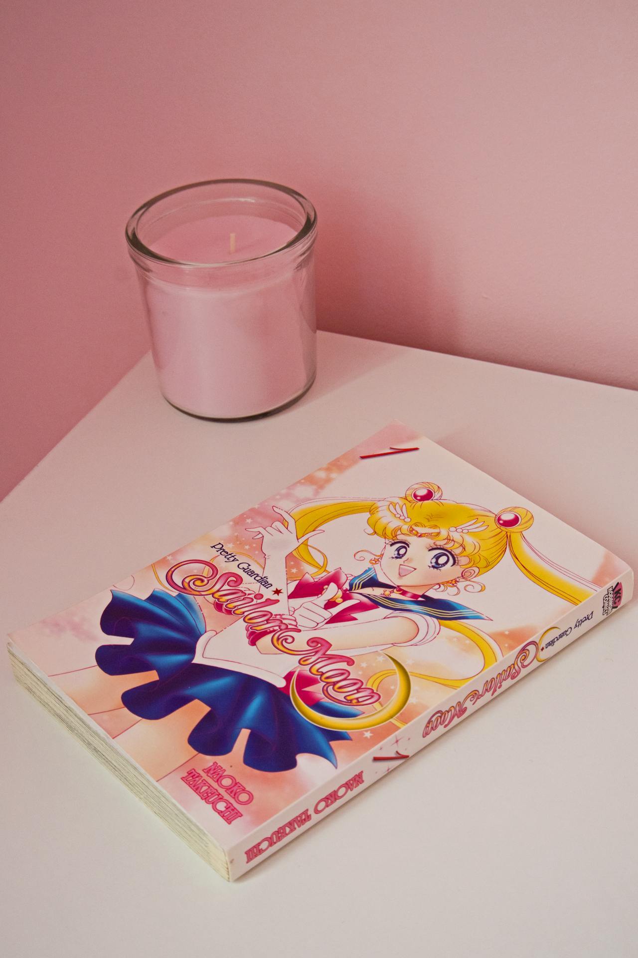 A Sailor Moon book on a table