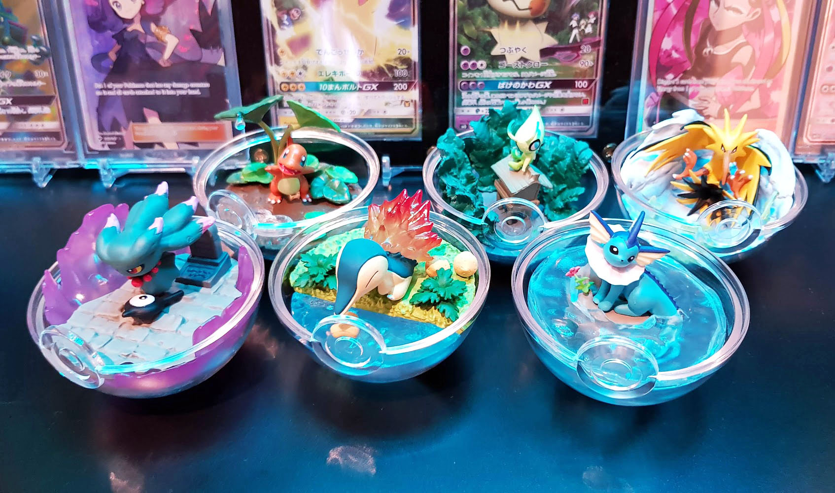 All six Pokéball toys from the Pokémon Terrarium Collection 3  